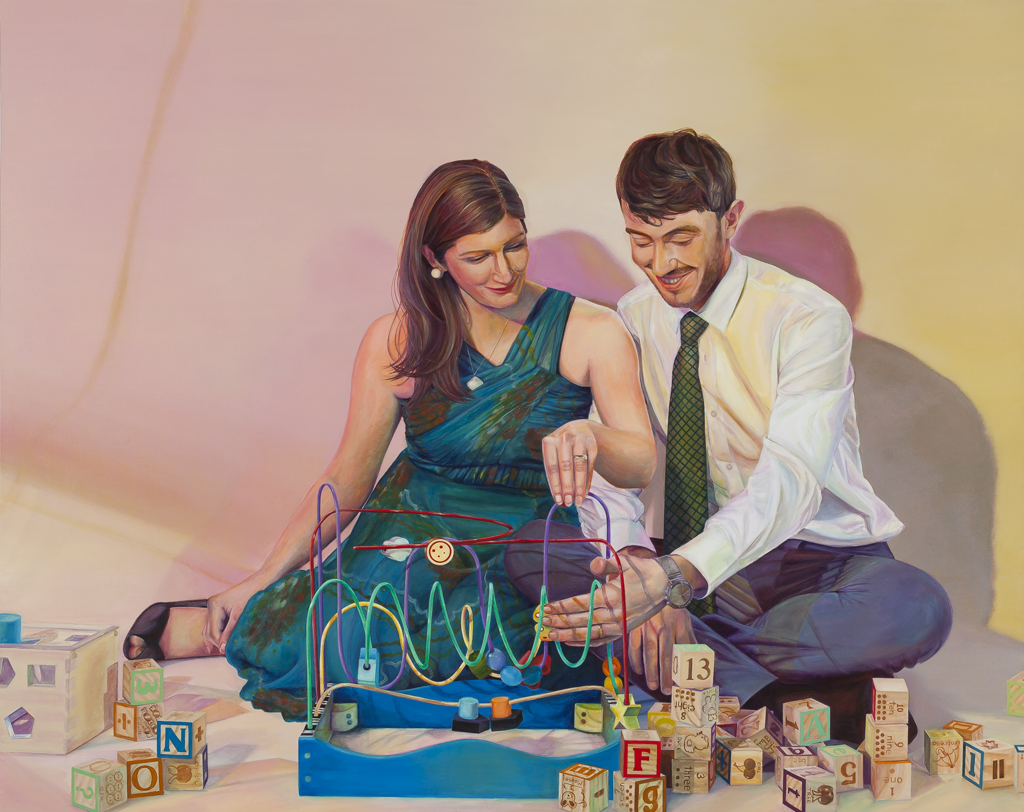 Natasha Jabre (Building Blocks, Oil on Canvas)